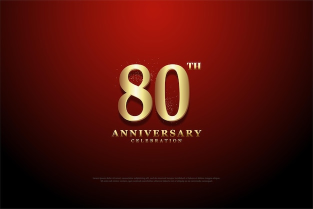 happy 80th anniversary with golden number