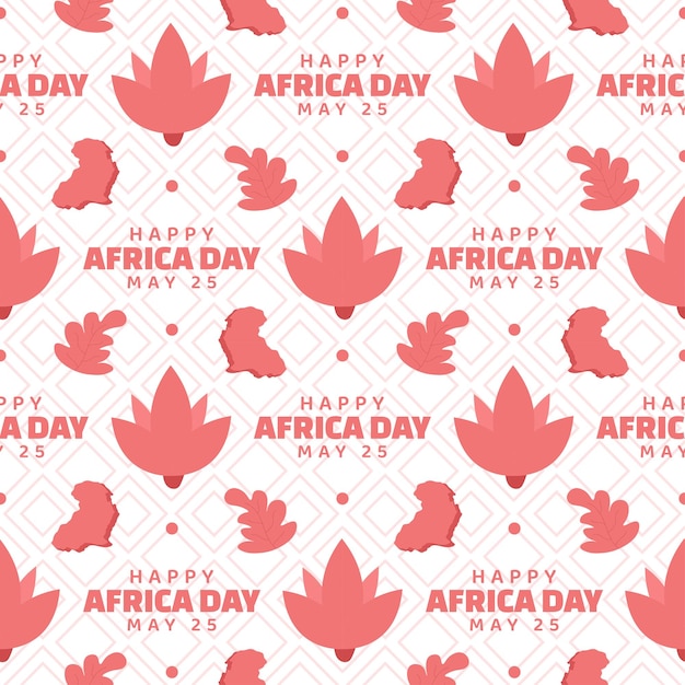 Happy Africa Day naadloze patroon illustratie met cultuur Afrikaanse stammen figuren decoratie