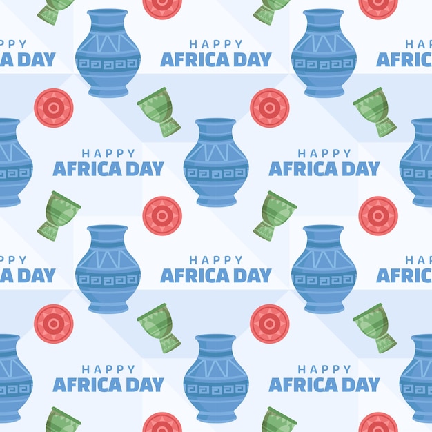 Happy Africa Day naadloze patroon illustratie met cultuur Afrikaanse stammen figuren decoratie