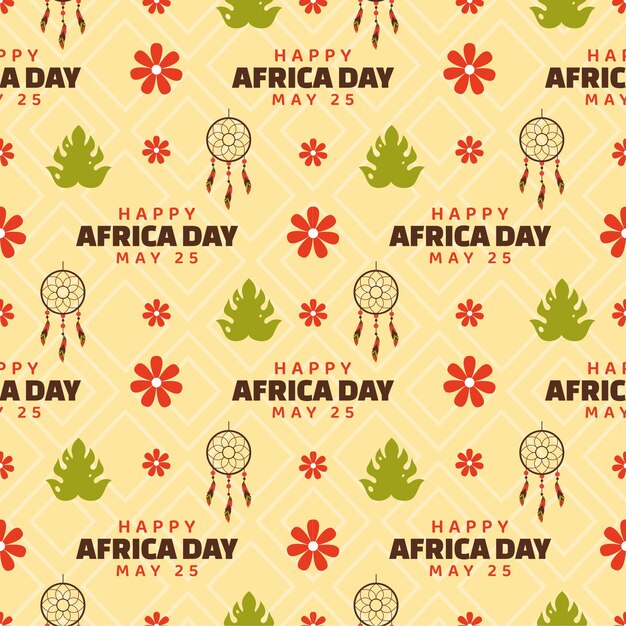 Happy Africa Day Seamless Pattern Illustration with Culture African Tribal Figures Decoration