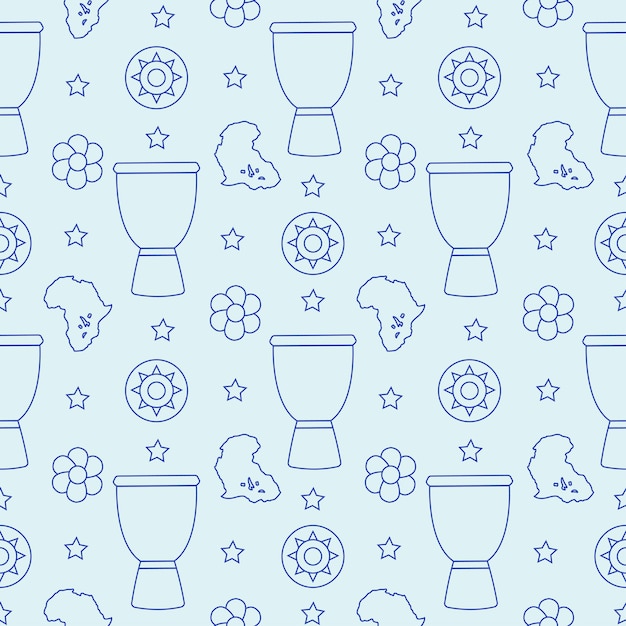 Happy Africa Day Seamless Pattern Illustration with Culture African Tribal Figures Decoration