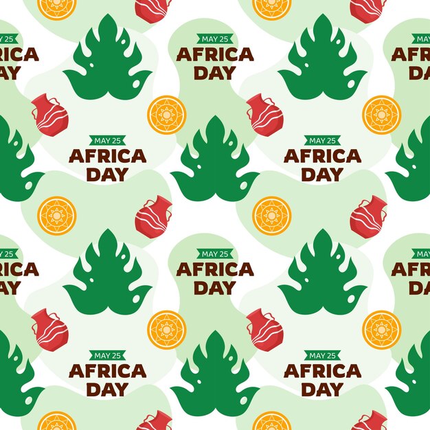 Happy Africa Day Seamless Pattern Illustration with Culture African Tribal Figures Decoration