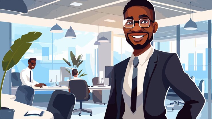 Vector happy african american vector illustration