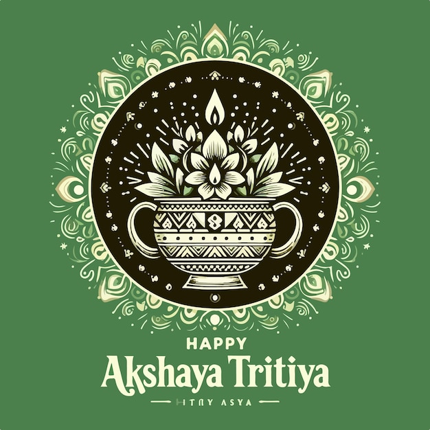 Vector happy akshaya tritiya background vector illustration indian festival