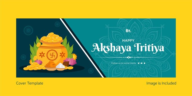 Vector happy akshaya tritiya cover template page