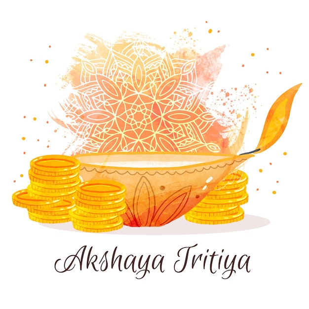 Felice akshaya tritiya monete d'oro