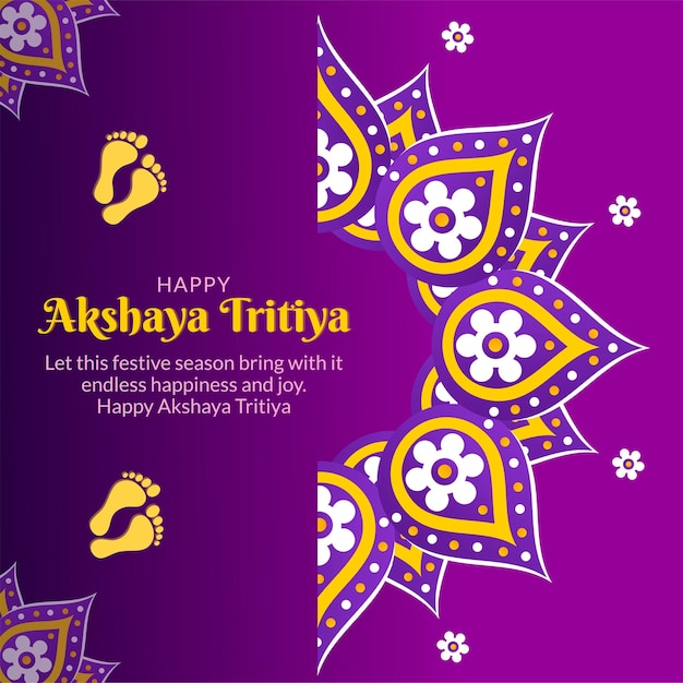 Happy akshaya tritiya hindu festival banner design