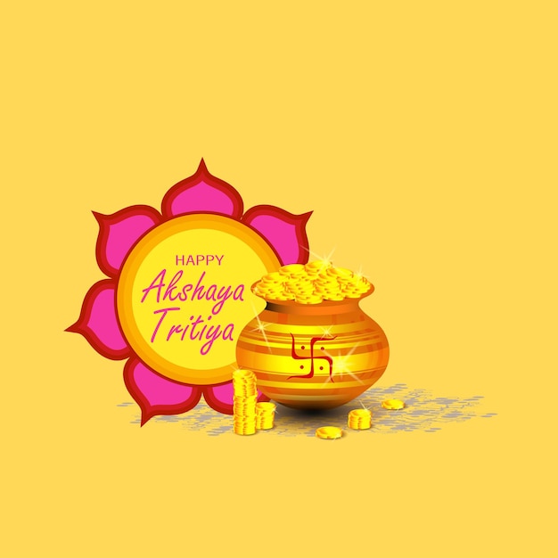 Happy Akshaya Tritiya an Indian festival where people buy Gold jewellery vector illustration