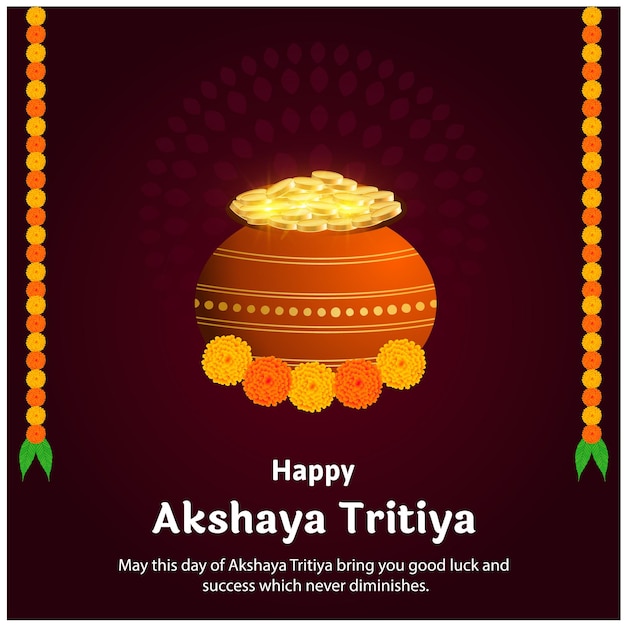 Happy Akshaya Tritiya Indian Hindu Festival Celebration Vector Design