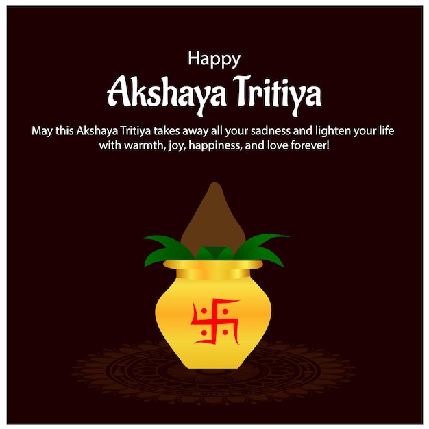 幸せなAkshayaTritiyaベクトルイラストクリエイティブ背景フェスティバルのお祝い