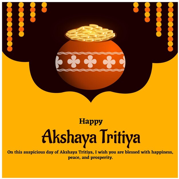 Happy Akshaya Tritiya Vector Illustration Creative Background Festival Celebration