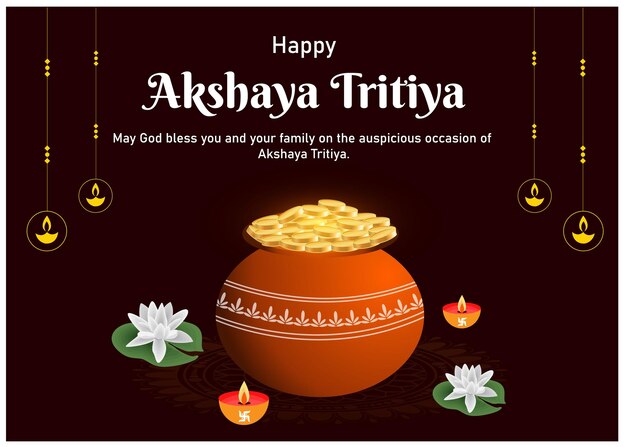happy akshaya tritiya vector illustration creative background festival celebration