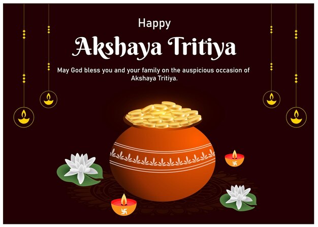 Happy Akshaya Tritiya Vector Illustration Creative Background Festival Celebration