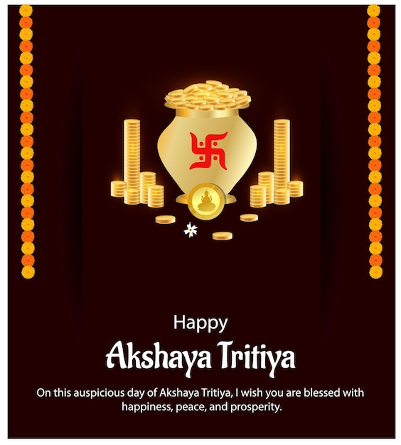 幸せなakshayatritiyaベクトルイラストクリエイティブ背景フェスティバルのお祝い