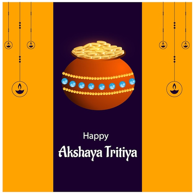 Happy Akshaya Tritiya Vector Illustration Creative Background Festival Celebration