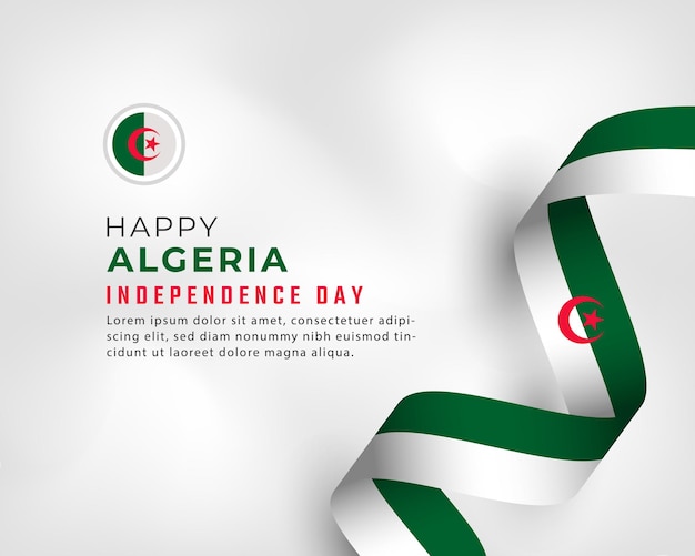 Happy algeria independence day july 5th celebration vector design illustration template for poster