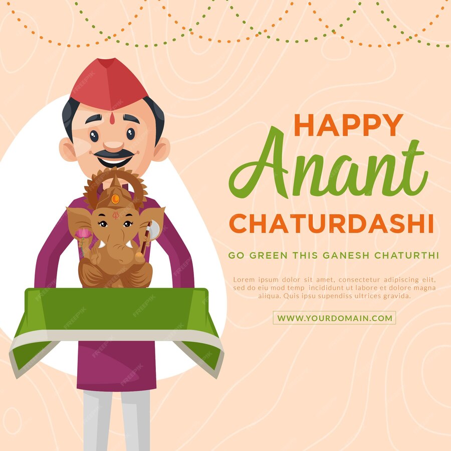 Premium Vector Happy anant chaturdashi indian festival banner design