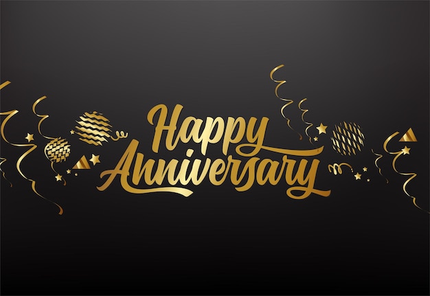 Vector happy anniversary banner design anniversary celebration vector