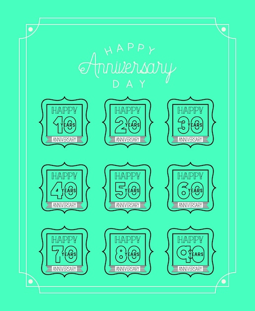 Happy Anniversary card with decades