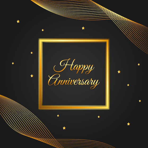 Premium Vector | Happy anniversary gold background