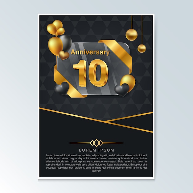 Vector happy anniversary greeting template