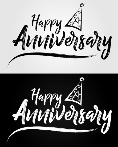 Happy Anniversary Hand drawn lettering