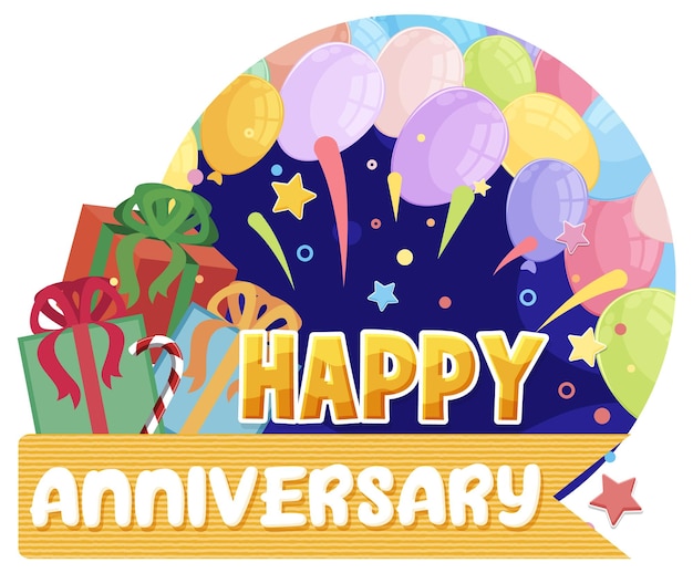 Vector happy anniversary message for banner or poster design
