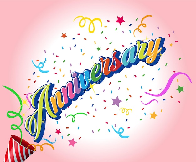 Vector happy anniversary message for banner or poster design