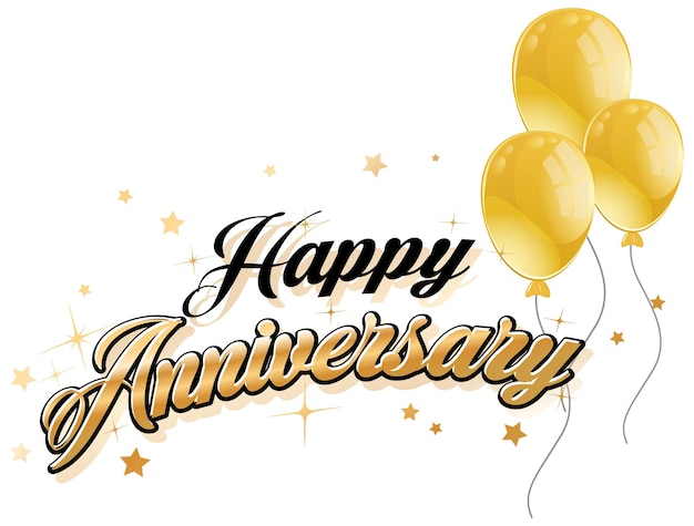 Vector happy anniversary message for banner or poster design