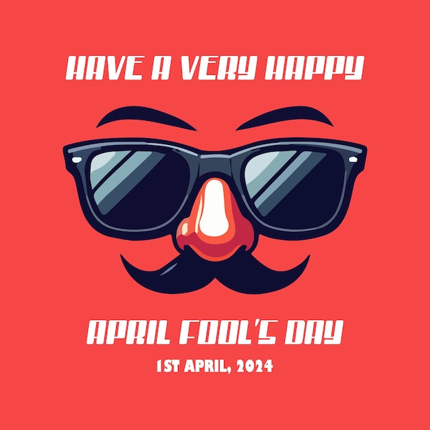 Vector happy april fools 1 april 2024 april fools day sociale media banner ontwerp april fools poster