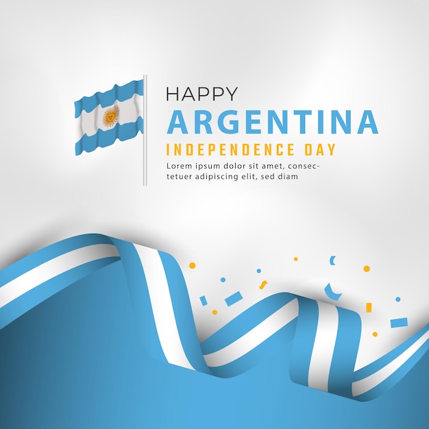 С днем независимости аргентины 9 июля празднование векторного дизайна шаблон для плаката баннер