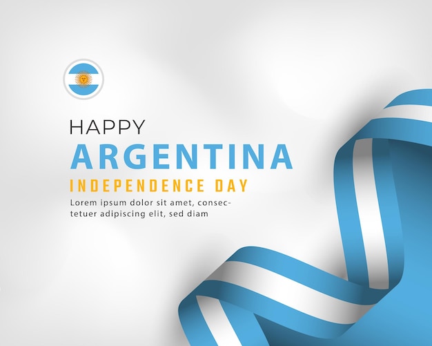 Happy argentina independence day july 9th celebration vector design template for poster banner