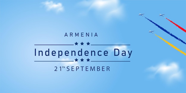 Happy Armenia Independence Day Vector Illustration with Flag . 21 September Celebration.