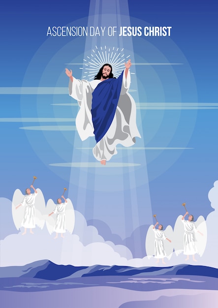 Vector happy ascencion day of jesus christ