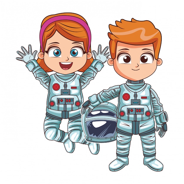 Bambini astronauti felici