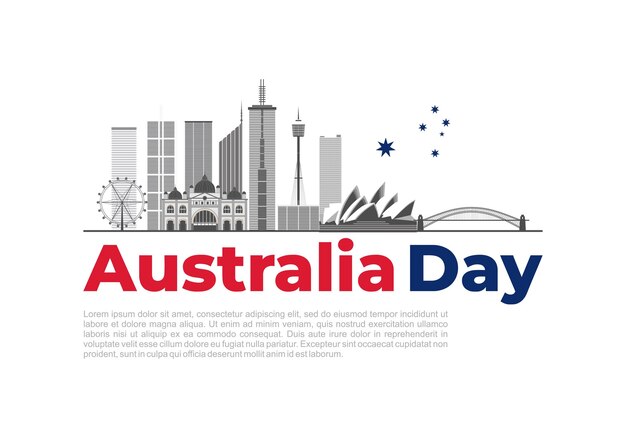 Happy australia day background celebrated on January 26