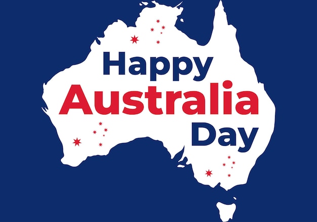 Vector happy australia day background celebrated on january 26