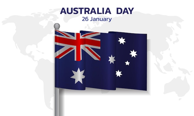 Happy Australia day. background design banner and flyer, postcard, celebration. Vector illustration.