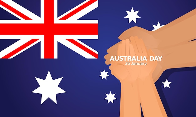 Vettore buona giornata in australia. sfondo disegno banner e volantino, cartolina, celebrazione. illustrazione vettoriale.