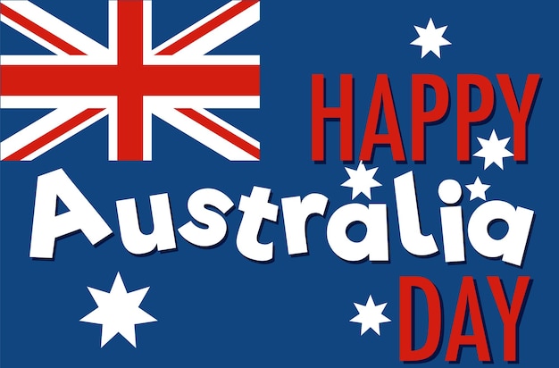 Happy australia day banner design