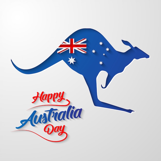 Vector happy australia day calligraphy lettering