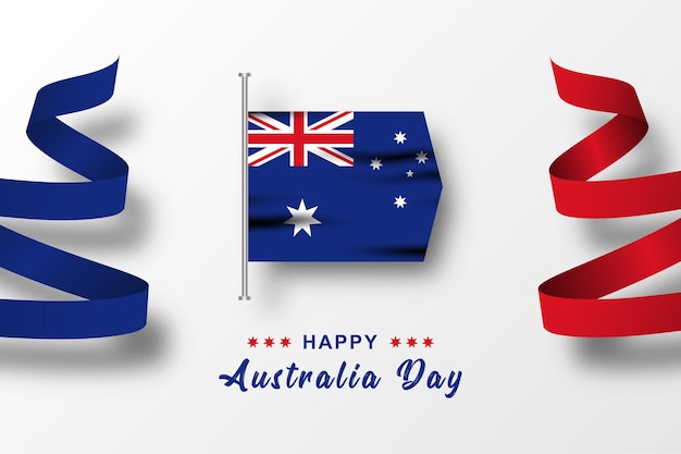 Happy australia day celebraton illustration template design