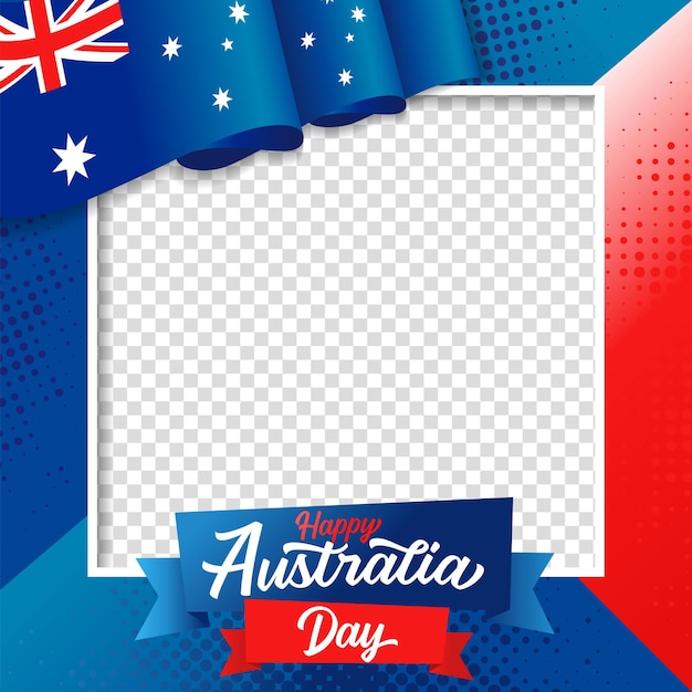 Happy Australia Day fotolijst Epmty lege postkaart sjabloon 3D-elementen