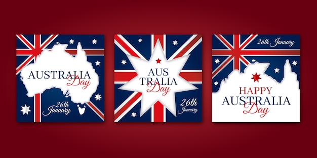 Happy australia day greeting cards