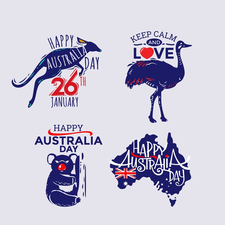 Happy Australia day label collection