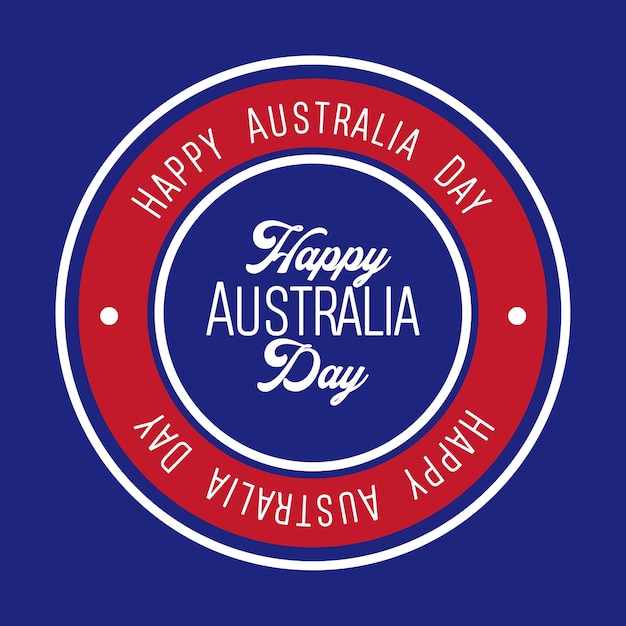 Happy australia day label