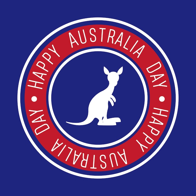 Happy australia day label