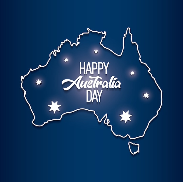 オーストラリアのhappy australia day map