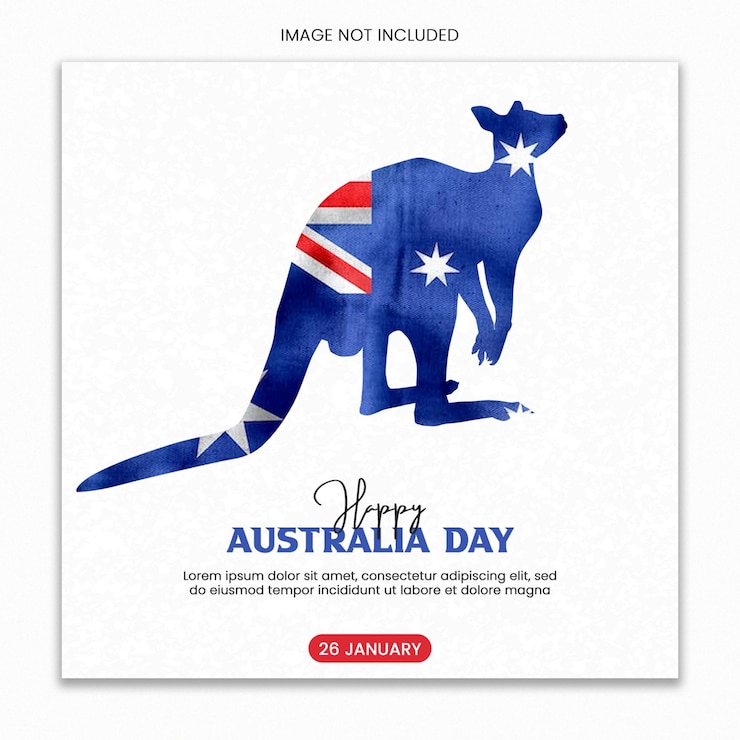 Vector happy australia day social media template for instagram post feed