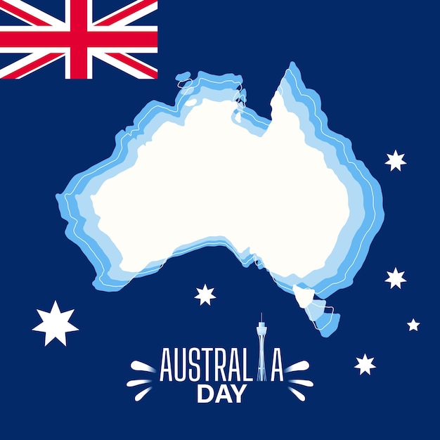 Vettore progettazione piana dell'illustrazione di vettore di giorno felice dell'australia